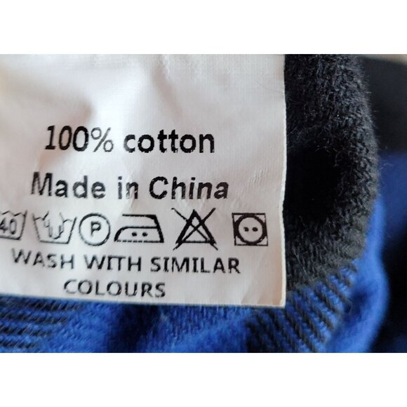 Zanzea Flannel Shirt Womens 12 Oversized Blue Black Buffalo Plaid Button-Up Long - Picture 5 of 5